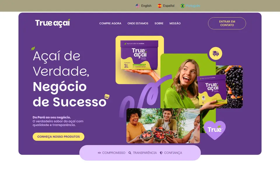 Site da True Açaí